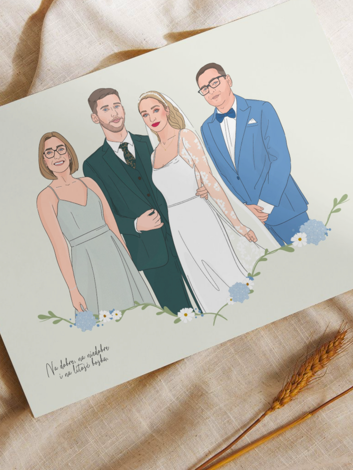 Podziękowania ślubne dla rodziców portret ze zdjęć